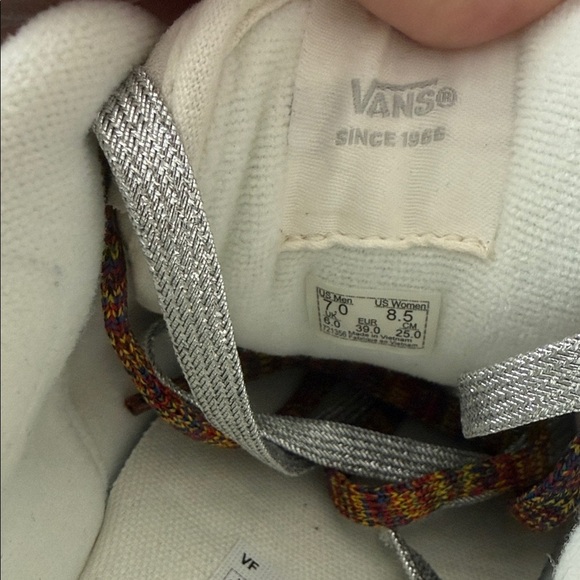 Vans Knu Stack Cream platform suede Sneakers with Multicolor Laces - Picture 10 of 10